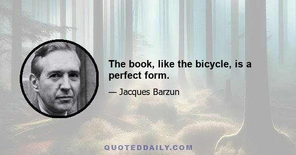 The book, like the bicycle, is a perfect form.