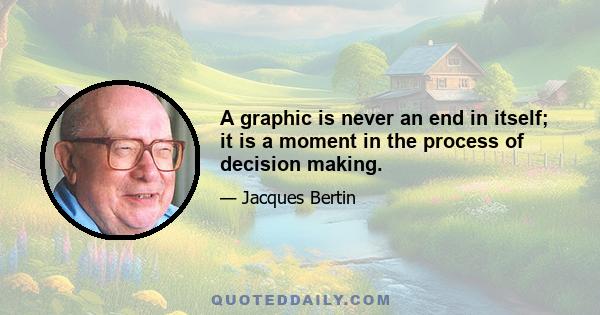 A graphic is never an end in itself; it is a moment in the process of decision making.