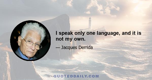 I speak only one language, and it is not my own.