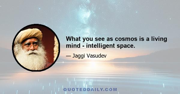 What you see as cosmos is a living mind - intelligent space.