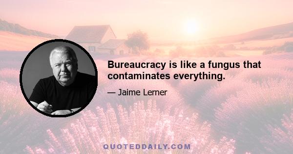 Bureaucracy is like a fungus that contaminates everything.