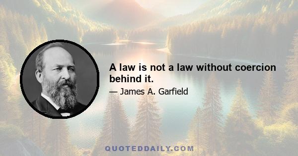 A law is not a law without coercion behind it.