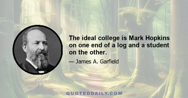 The ideal college is Mark Hopkins on one end of a log and a student on the other.