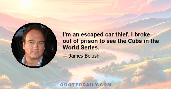 I'm an escaped car thief. I broke out of prison to see the Cubs in the World Series.