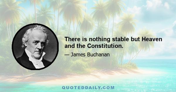 There is nothing stable but Heaven and the Constitution.