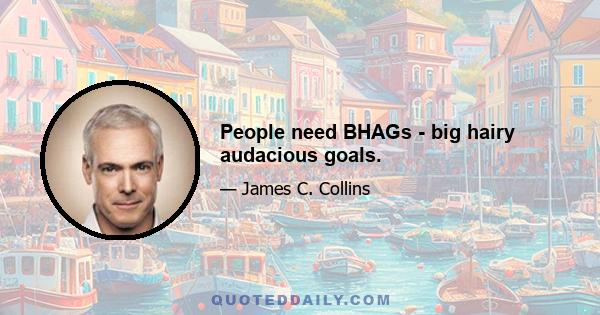 People need BHAGs - big hairy audacious goals.