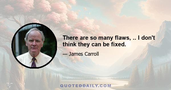 There are so many flaws, .. I don't think they can be fixed.