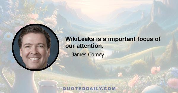 WikiLeaks is a important focus of our attention.