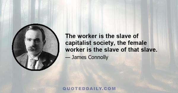 The worker is the slave of capitalist society, the female worker is the slave of that slave.