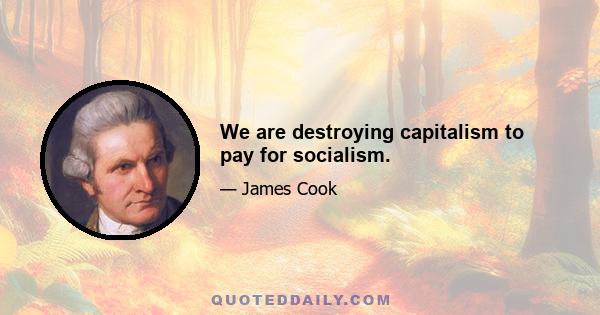 We are destroying capitalism to pay for socialism.