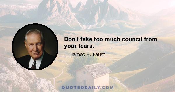 Don't take too much council from your fears.