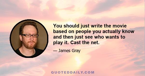 You should just write the movie based on people you actually know and then just see who wants to play it. Cast the net.