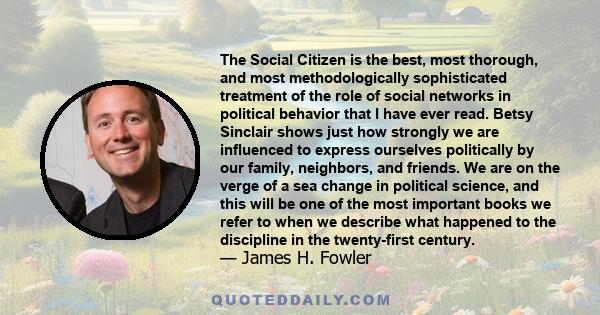 The Social Citizen is the best, most thorough, and most methodologically sophisticated treatment of the role of social networks in political behavior that I have ever read. Betsy Sinclair shows just how strongly we are