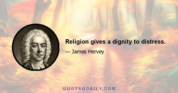 Religion gives a dignity to distress.