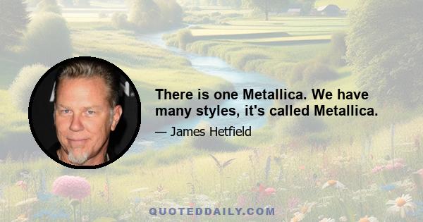 There is one Metallica. We have many styles, it's called Metallica.