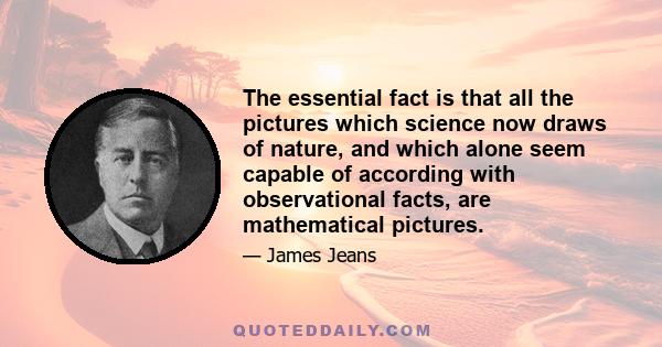 The essential fact is that all the pictures which science now draws of nature, and which alone seem capable of according with observational facts, are mathematical pictures.