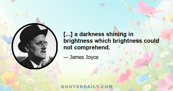 [...] a darkness shining in brightness which brightness could not comprehend.