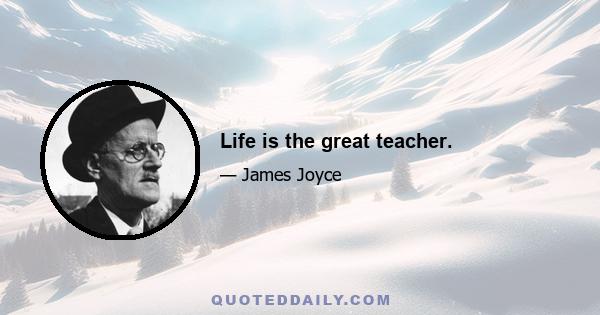 Life is the great teacher.