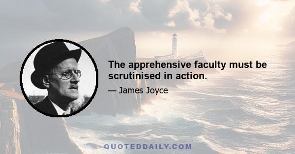 The apprehensive faculty must be scrutinised in action.