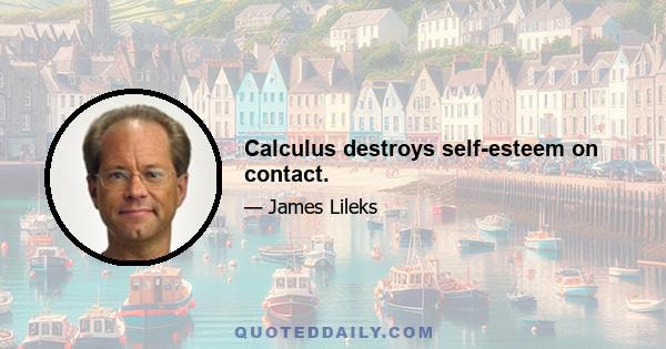 Calculus destroys self-esteem on contact.