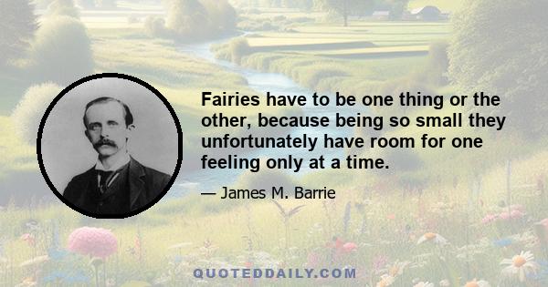 Fairies have to be one thing or the other, because being so small they unfortunately have room for one feeling only at a time.