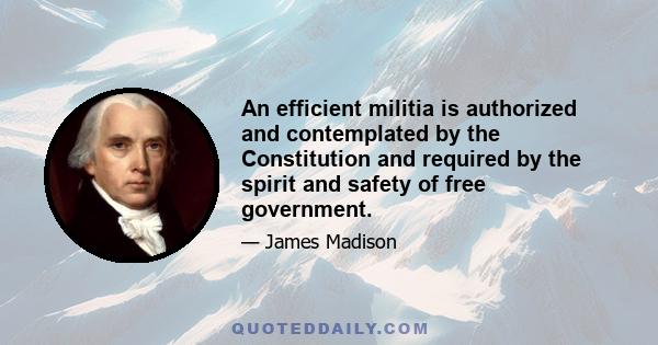 An efficient militia is authorized and contemplated by the Constitution and required by the spirit and safety of free government.