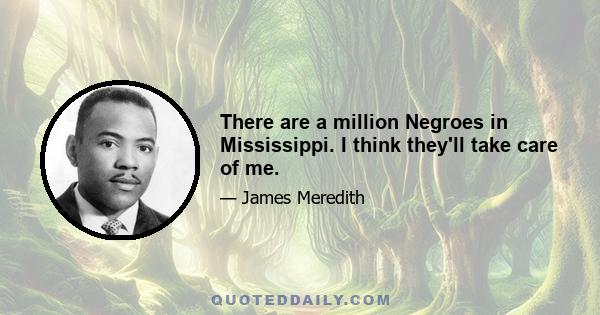 There are a million Negroes in Mississippi. I think they'll take care of me.