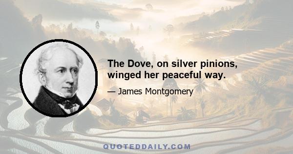 The Dove, on silver pinions, winged her peaceful way.