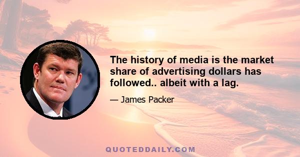 The history of media is the market share of advertising dollars has followed.. albeit with a lag.