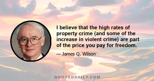 I believe that the high rates of property crime (and some of the increase in violent crime) are part of the price you pay for freedom.