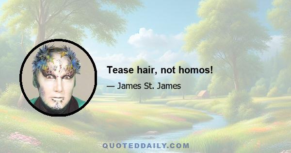 Tease hair, not homos!