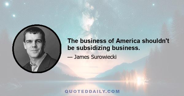 The business of America shouldn't be subsidizing business.