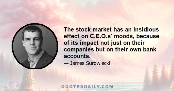 The stock market has an insidious effect on C.E.O.s' moods, because of its impact not just on their companies but on their own bank accounts.