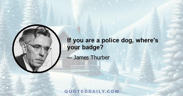 If you are a police dog, where's your badge?