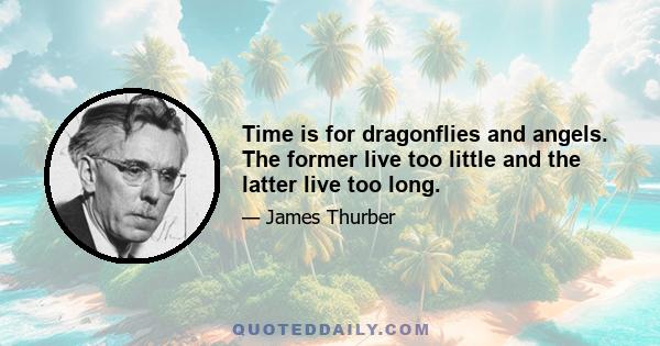 Time is for dragonflies and angels. The former live too little and the latter live too long.