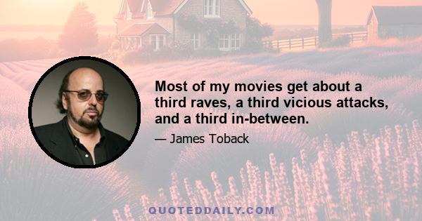 Most of my movies get about a third raves, a third vicious attacks, and a third in-between.