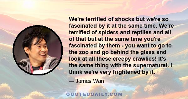 We're terrified of shocks but we're so fascinated by it at the same time. We're terrified of spiders and reptiles and all of that but at the same time you're fascinated by them - you want to go to the zoo and go behind