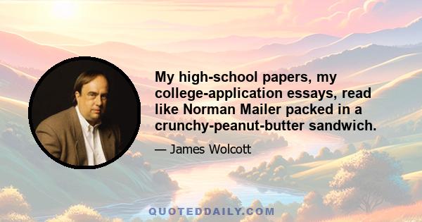 My high-school papers, my college-application essays, read like Norman Mailer packed in a crunchy-peanut-butter sandwich.