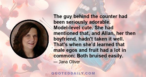 The guy behind the counter had been seriously adorable. Model-level cute. She had mentioned that, and Allan, her then boyfriend, hadn't taken it well. That's when she'd learned that male egos and fruit had a lot in