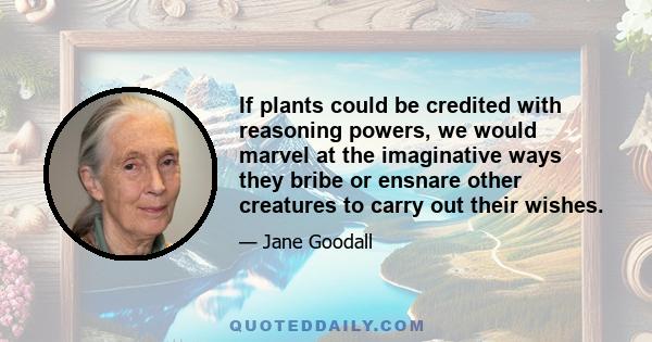 If plants could be credited with reasoning powers, we would marvel at the imaginative ways they bribe or ensnare other creatures to carry out their wishes.