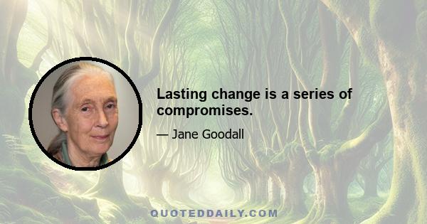 Lasting change is a series of compromises.