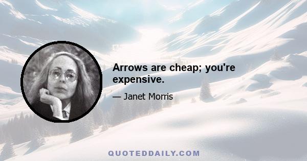 Arrows are cheap; you're expensive.