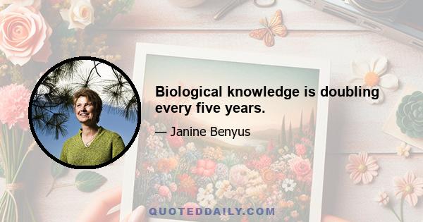 Biological knowledge is doubling every five years.