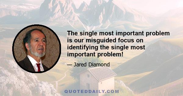 The single most important problem is our misguided focus on identifying the single most important problem!