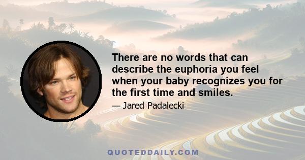 There are no words that can describe the euphoria you feel when your baby recognizes you for the first time and smiles.