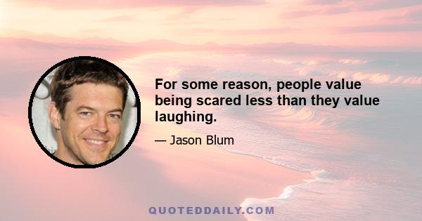 For some reason, people value being scared less than they value laughing.