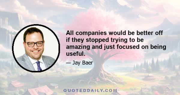 All companies would be better off if they stopped trying to be amazing and just focused on being useful.