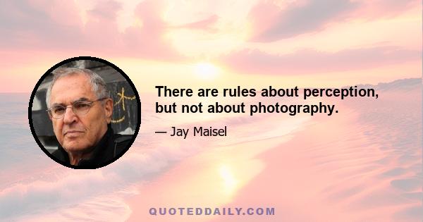 There are rules about perception, but not about photography.