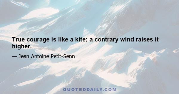 True courage is like a kite; a contrary wind raises it higher.