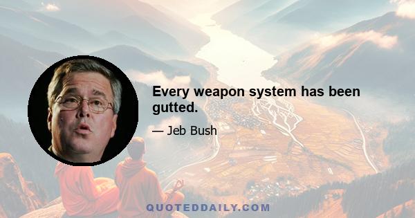 Every weapon system has been gutted.